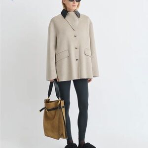 Nanushka Jada Double Wool/Regen Leather Jacket Stone/Black new nvr worn! Offer!